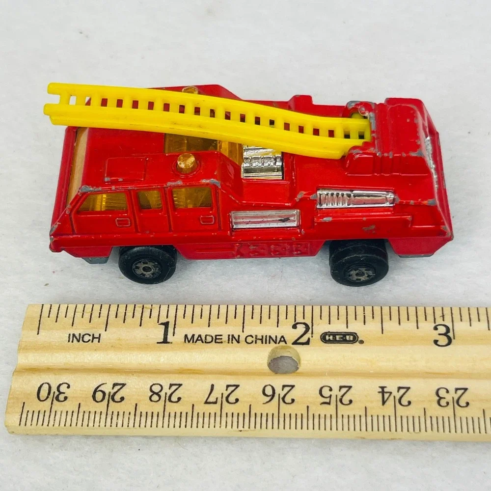 Matchbox Lesney Fire Engine Red Diecast Toy Car Made in England Vintage 1970s